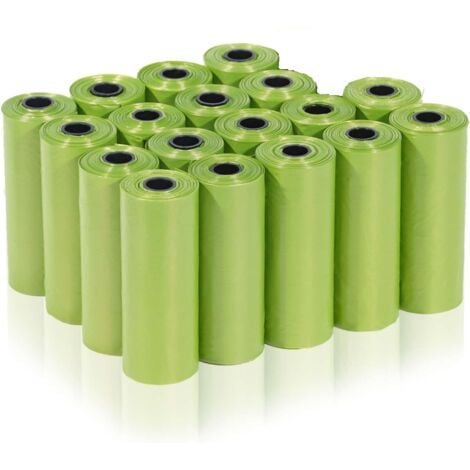 270 pièces Sac a Crottes Chien, Sacs Ramasse-Crottes pour Chiens, Vert, Sac Caca Chien -30 x 22CM, Polyéthylène-Matériau, Portable (40 Rouleaux, 15 par Rouleau) -Sac a Crotte