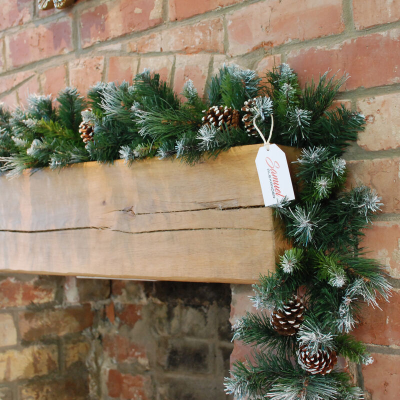 270cm x 25cm Samuel Alexander Frosted Glacier Christmas Garland with Pine Cones