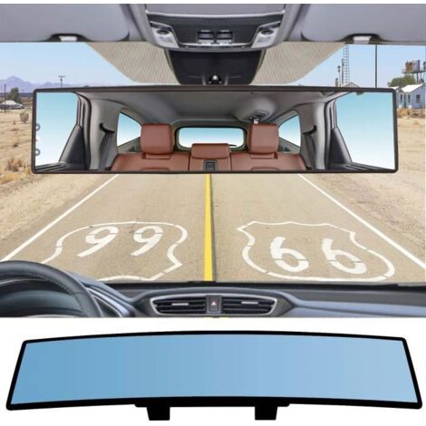 270mm Rétroviseur intérieur de voiture grand angle anti-éblouissement rétroviseurs convexe bleu HD Vision Auto accessoires universel