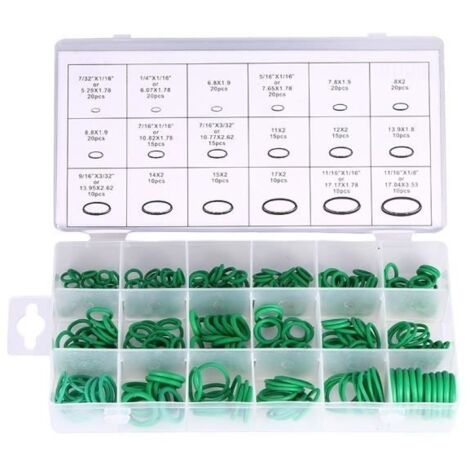 270X 18 Dimension Kit Auto Joint Torique Caoutchouc O-ring Voiture Climatisation Vert