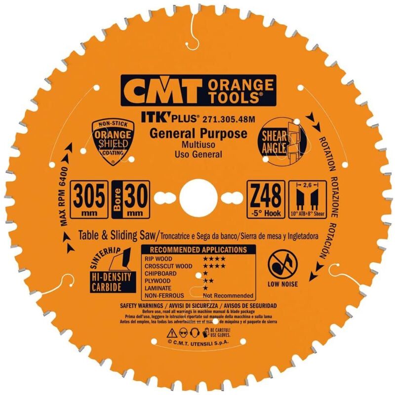 CMT - Lame de scie ITK-Plus® 271 305x2 6x30 Z48 -5°