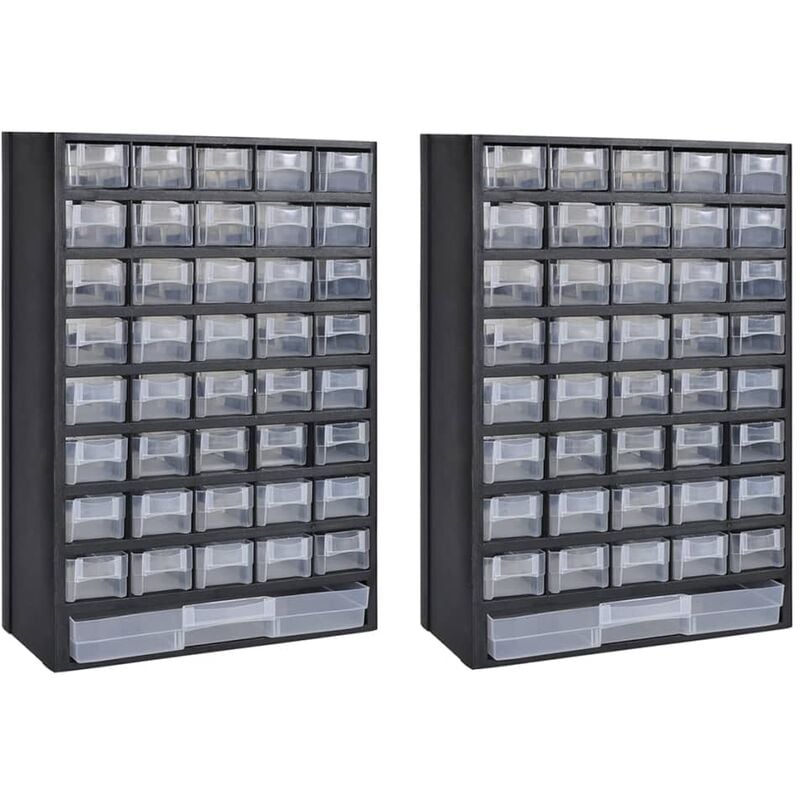 41-Drawer Storage Cabinet Tool Box 2 pcs Plastic Vidaxl