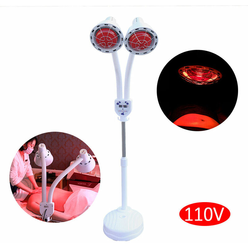 275W Infrarotlampe Wärmelampe Strahler mit Rädern Schönheitssalon Stand Rotlicht Massagelampe Infrarot Tpielampe