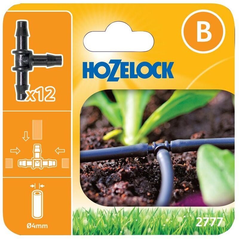 12 x Hozelock 2777 t Tee 3 Way Piece Junction Connector 4mm Micro Irrigation