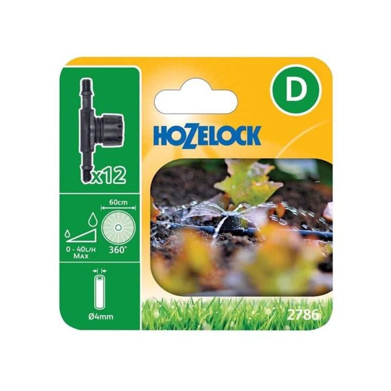 2786 In Line Adjustable Mini Sprinkler 4mm (Pack 12) HOZ27860012 - Hozelock