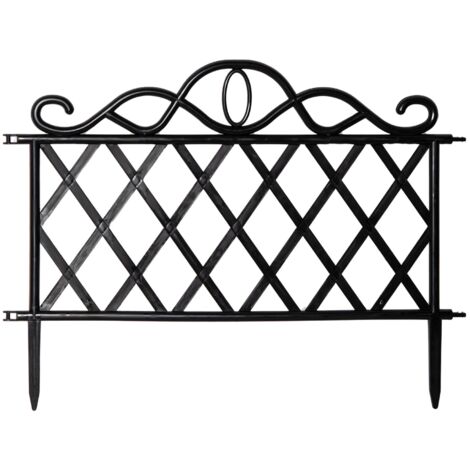 27cm Black Plastic Garden Patio Lawn Border Fence Edging
