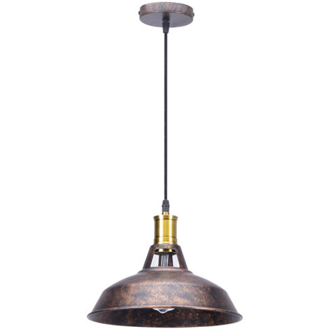 NORCKS 27CM Vintage Pendant Lights Industrial Pendant Lights Creative Ceiling Light For Kitchen Farmhouse Hallway Indoor (Rust)