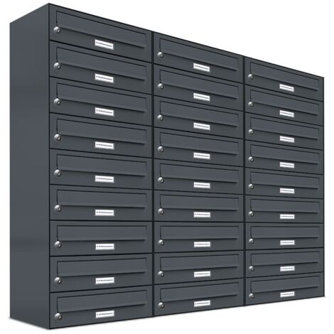 27er Briefkasten Anthrazit Anlage 27 Fach Wandbriefkasten Postkasten