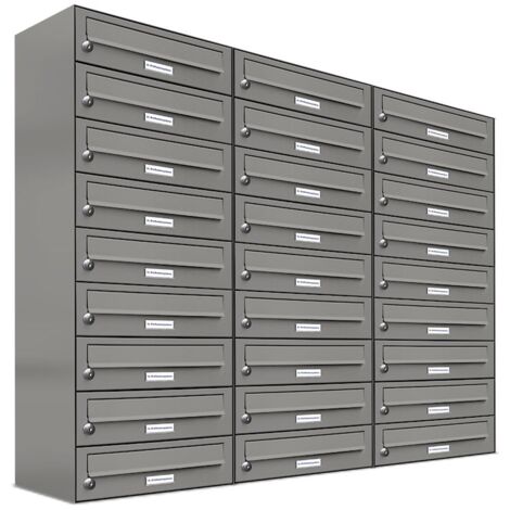 27er Premium Briefkasten Aluminiumgrau RAL Farbe 9007 für Außen Wand Postkasten