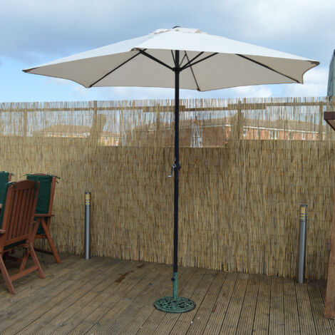 2.7m Wind Up Crank Garden Parasol with Aluminium Shaft Cream