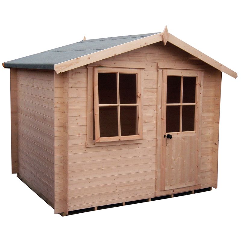 Oakham 19mm Log Cabins(s) - 2.7m x 2.7m Premier Log Cabin With Half Glazed Single Door With Opening Window + Free Floor & Felt (19mm)