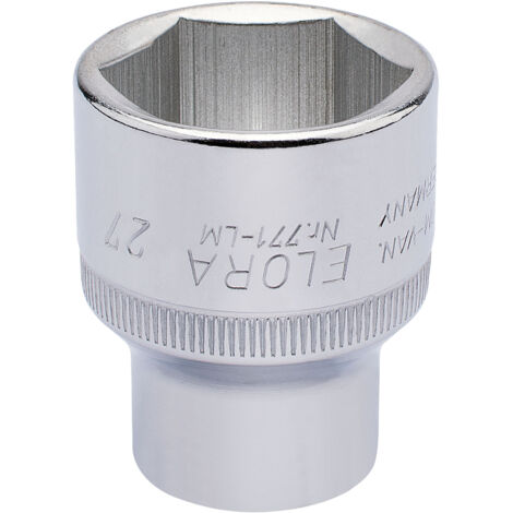 27mm 1/2-Inch Drive Hexagon Socket (15316) for Square Drive Tools