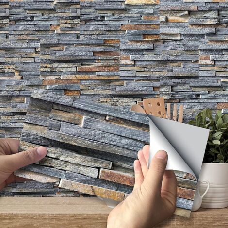 27pcs Stickers  Carrelage Auto-adhsif Autocollants Muraux En Pvc Impermable Design De Carreaux De Ciment Adhsive Dcoration 20x10 Cm Pour Cuisine S