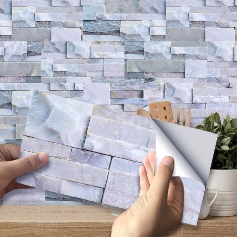 27pcs Stickers Carrelage Auto-adhsif Autocollants Muraux En Pvc Impermable Design De Carreaux De Ciment Adhsive Dcoration 20x10 Cm Pour Cuisine Sa
