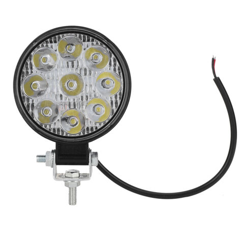 27W 9LED ronde Mini lumière de travail lampe auxiliaire lumière pour voiture moto camion chariot élévateur BoatBlack