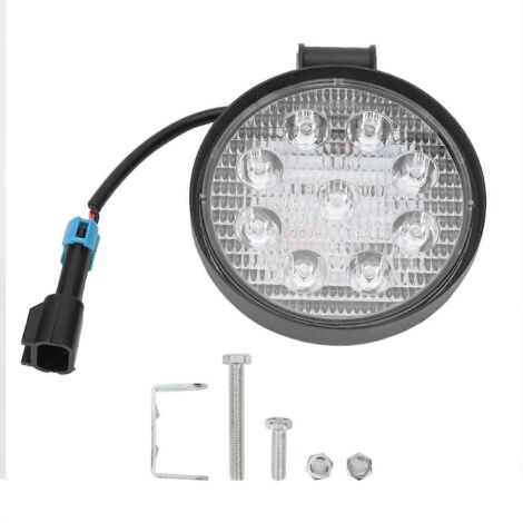 27W Lampe de Travail Ronde 9LED, Étanche IP67, Éclairage Universel pour Voiture, Phare de Recul Puissant, Feu de Brousse 4x4, Spot LED 12V-24V