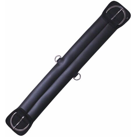 28 = 71 cm: Sangle occidentale en néoprène lisse avec boucles et anneaux en acier inoxydable