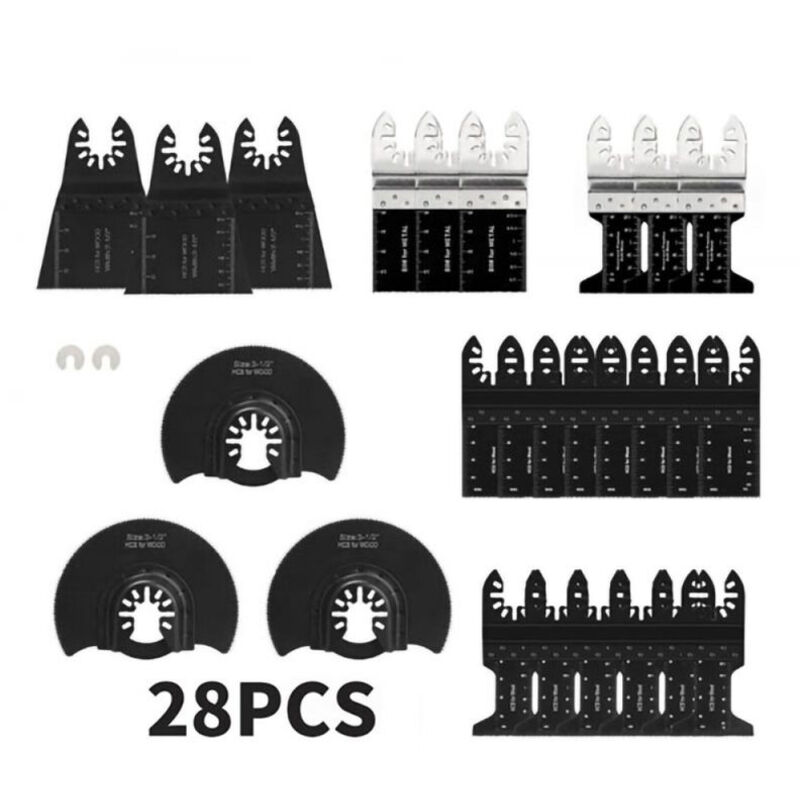 Trimec - 28 Accessoires d'outils Oscillants Multifonctions Lame de scie universelle pour Parkside Dewalt Ryobi Bosch Couper les coins de