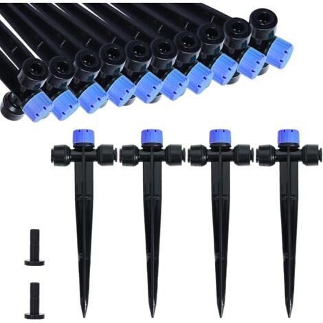 28 Arroseur goutte à goutte, Réglable 8 trous, Plastique, Pour tuyau 1/4 pouce, Jardin, Serre, Pot