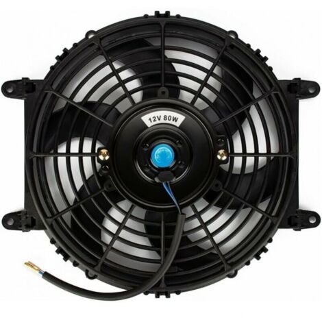 28 cm universeller elektrischer Kühllüfter – 12 V Kühlerlüfter – Motorlüfterblätter – 80 W – FLITI-Montagesatz