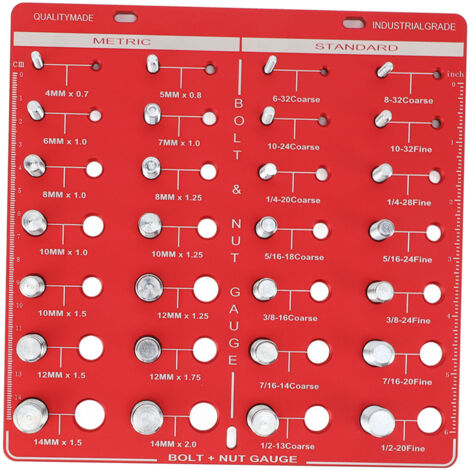 28 Hole Bolt Nut Identifier Gauge Metric Aluminum Alloy Nut Bolt Thread Checker for DIY Buffs