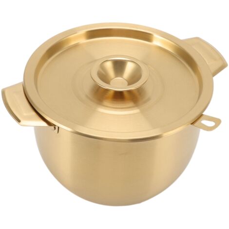 2,8-Liter-Küchenölfilter aus Edelstahl mit goldenem Siebdeckel zur Aufbewahrung und zum Abtropfen