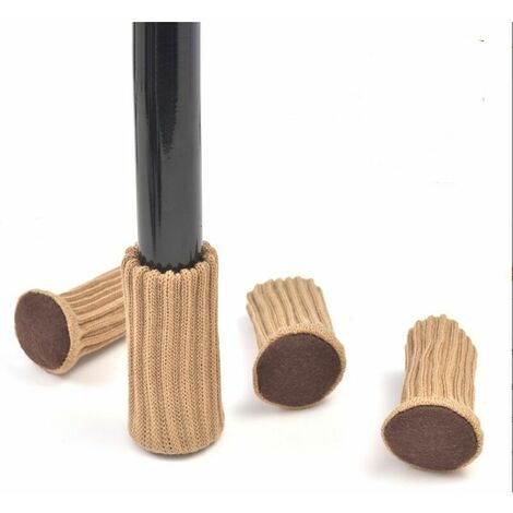 28 Pairs knitted Table Chair Leg Socks elastic Chair Furniture Socks Sets Wood Floor protectors beige 47cm