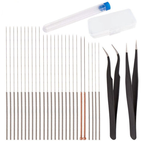 28-teiliges Düsenreinigungsnadel-Set für 3D-Drucker, Reinigungszubehör inklusive 26 Teilen: 0,15 mm, 0,25 mm, 0,35 mm, 0,4 mm