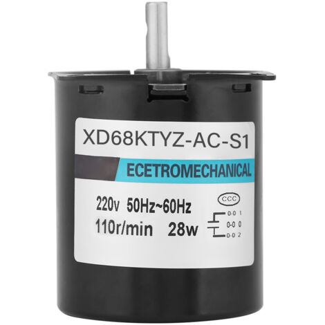 28-W-220-V-Wechselstrom-Synchronmotor XD68KTYZ-AC, Drehzahl 110 U/min, Drehrichtung im Uhrzeigersinn/gegen den Uhrzeigersinn, Permanentmagnet