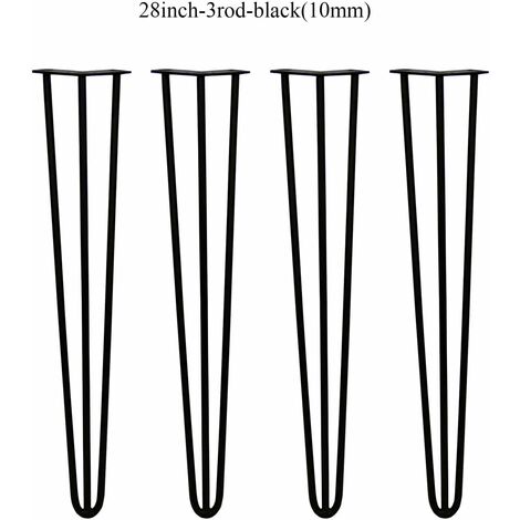 28 Zoll ,Möbelfüße, 4er Set, Hairpin Legs Austauschbare Tisch &Schrank Beine Haarnadelbeine Tischgestell, mit Bodenschoner und Schrauben Verfügbar 71cm Höhe