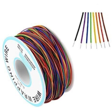 280 mètres Bell Wire Isolation Test 30AWG Cuivre étamé Câble solide Fil d'aviation résistant à haute température 8 couleurs