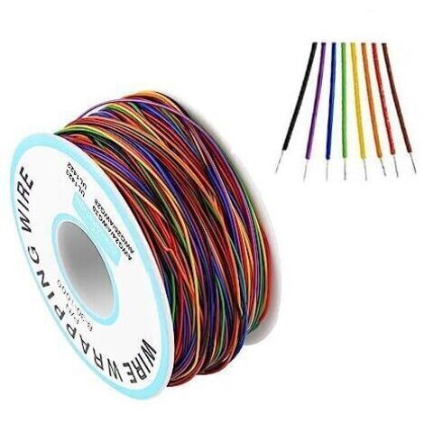 280 mètres Bell Wire Isolation Test 30AWG Cuivre étamé Câble solide Fil d'aviation résistant à haute température 8 couleurs