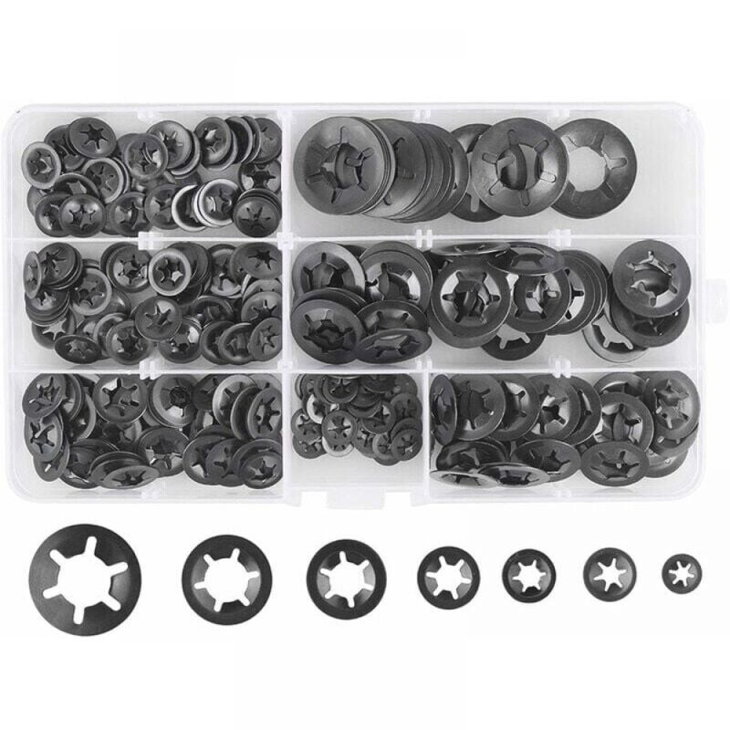 Image of Cyslmuk - 280 pezzi Rondelle elastiche Rondelle elastiche, Rondelle elastiche in acciaio Rondelle elastiche a bloccaggio rapido M3 M4 M5 M6 M8 M10
