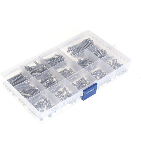 280 PièCes SéRies M3 304 en Acier Inoxydable à TêTe Hexagonale à TêTe Cylindrique Vis Boulons Assortiment Jeu D'Outils avec BoîTe en Plastique