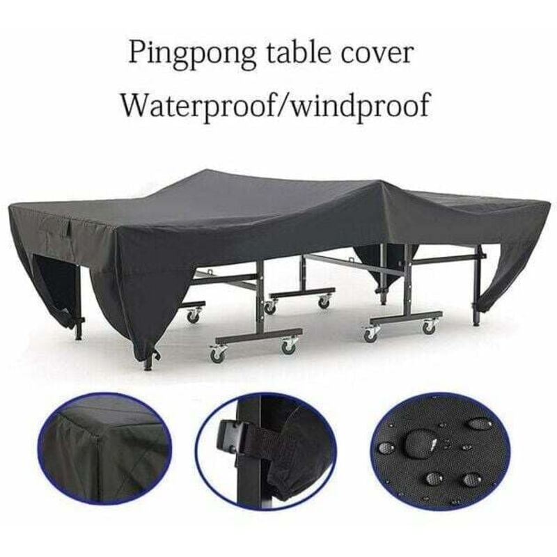 Alovez - 280 x 153 x 73 cm (gris) Housse de protection imperméable et anti-poussière pour table de tennis de table