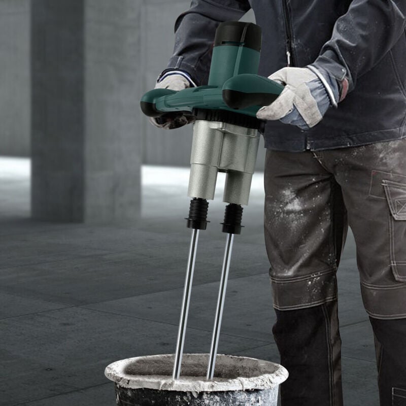 Image of 2800W 6-Gang-Doppelmischer Handrührwerk Mörtelmischer Betonmischer 220V-50Hz