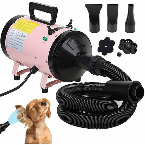 2800W Dog Cat Pet Hairdryer Grooming Adjustable Wind Speed Temperature Setting Blaster Blower Coat Fur with 3 Different Nozzle