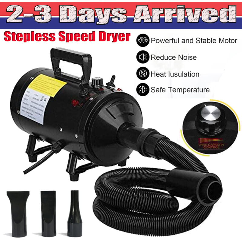 2800W Sèche-cheveux pour chiens Séchoir pour moto Température réglable Animaux de compagnie Chiens