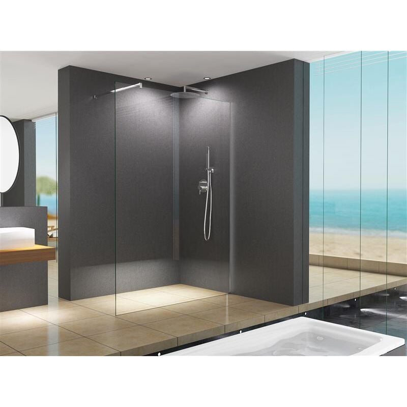 LiLy - Paroi de douche 28x200 cm en verre transparent - Buylando