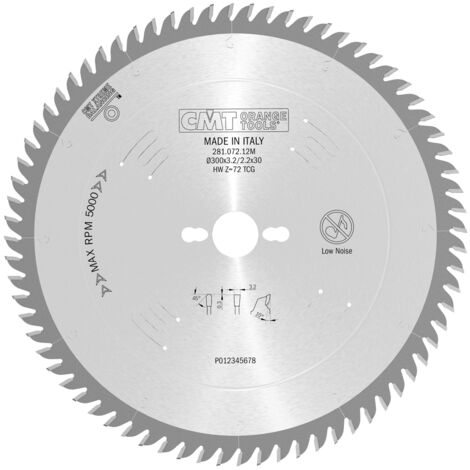 281.072.12M HW MESSERZAHNBLATT 300x3.2/2.2x30 Z72 TCG 10pos