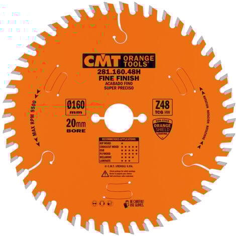 CMT 281.160.48H LAMA DENTE TRAPEZOIDALE HW 160x2.2/1.6x20+2 Z48 TCG 5pos