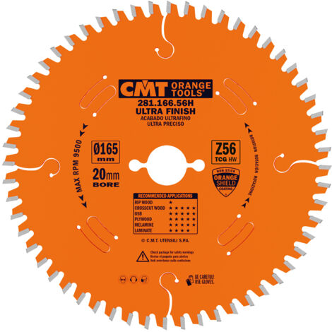 281.166.56H Sageblatt CIRCULAIRE HW 165X2.2/1.6X20 Z56 TCG -3°NEG
