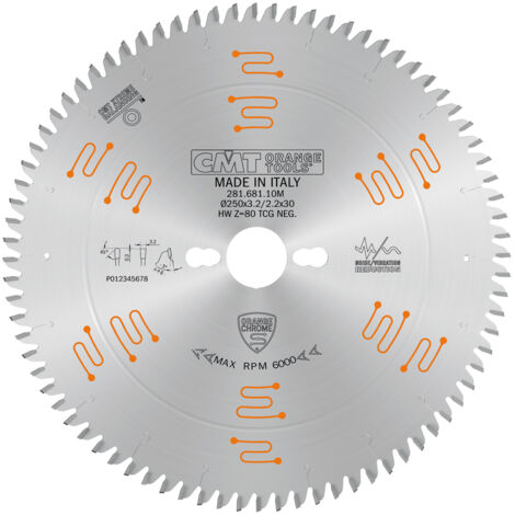 281.681.10M SIERRA CIRCULAR CHROME HW 250X3.2/2.2X30 Z80 TCG-3°NEG