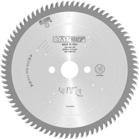 284.080.10P SIERRA CIRCULAR NO FERROSOS-PLASTICO 250X32X3.2 Z=80 TCG 5° POS.