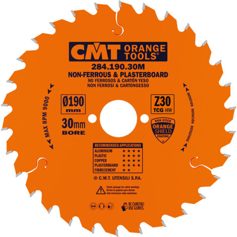 284.190.30M SIERRA CIRCULAR PARA MATERIALES NO FERROSOS PVC Y LAMINADOS 190X2.6/2.2X20 Z=30