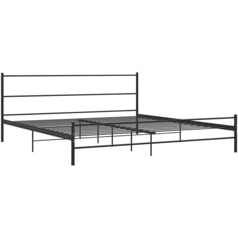 284688  Bed Frame without Mattress Black Metal 180x200 cm Super King vidaXL