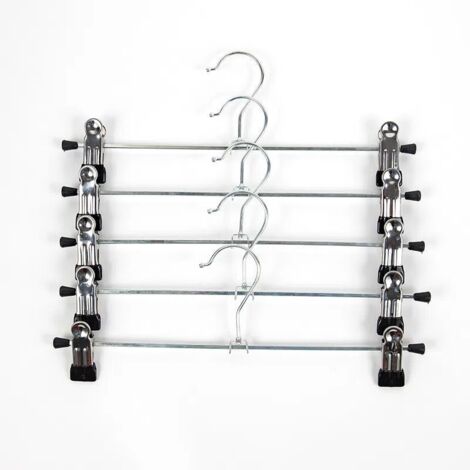 28,5 cm Hosenbügel aus Metall, 5er-Packung. Kleiderbügel mit rutschfesten Clips für Hosen, Röcke, Socken, Unterwäsche