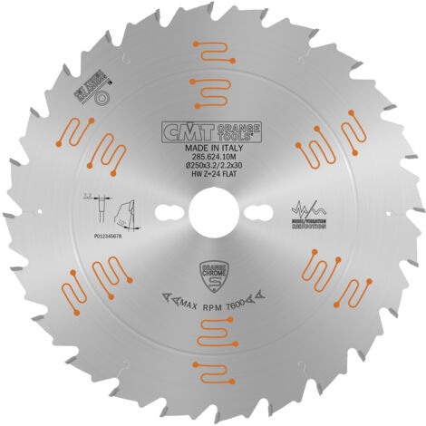 285.624.10M LAME CIRCULAIRE CHROMÉE HW 250x3,2/2,2x30 Z24 PLATE