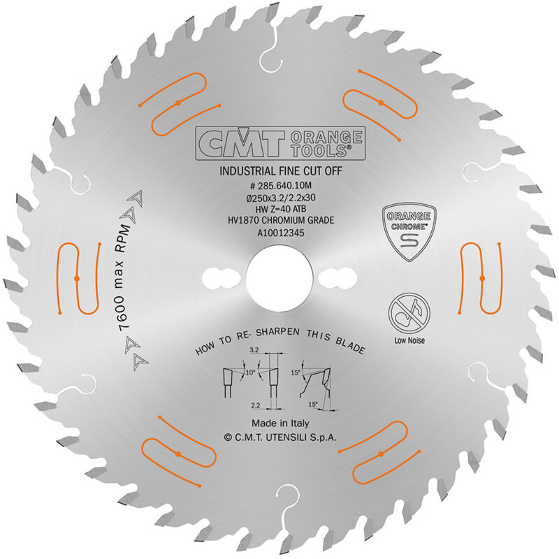 285.64-65 Industrielle Geräuschgedämpfte Kreissägeblätter Aus Chrom