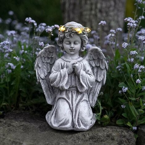 FESTIVE LIGHTS 28.5cm Solar Power Sleeping Angel Grave Memorial LED Light Outdoor Remembrance